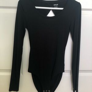 black long-sleeve bodysuit